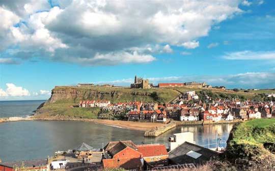 the weather is good in Whitby lots of sunshine