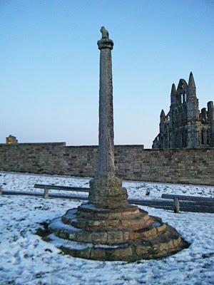 Whitby Abbey stone cross dating back to the 14th century