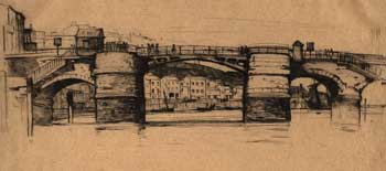 whitby old bridge drawing from 1860